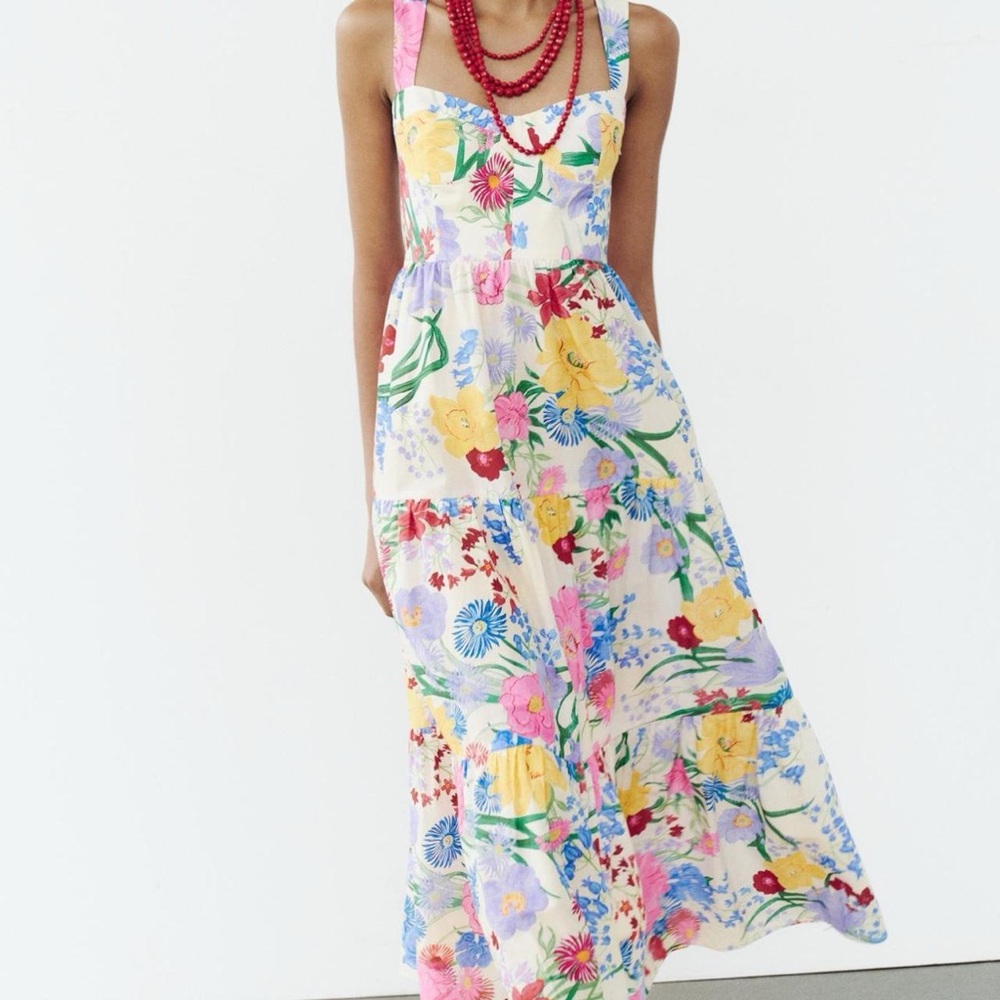 Zara Floral Multicolor Maxi Dress